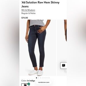 Wit & Wisdom Raw Hem Skinny Jeans